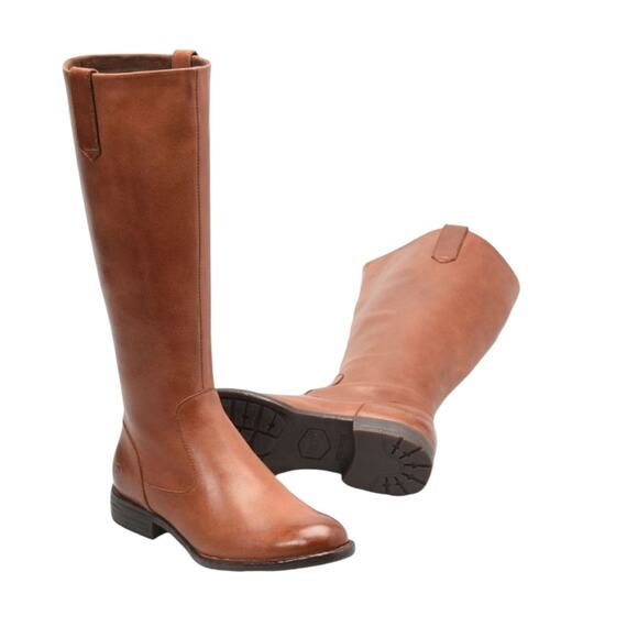 NWOT Born Shaunie Wide Calf Cognac Riding Boots – Sz 8M - WC - Picture 1 of 8